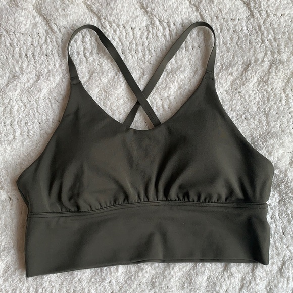 aerie Other - Aerie Offline Strappy Back Sports Bra, Dark Green (Olive Daze), Size Small